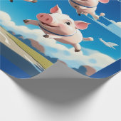 When Pigs Fly Funny Winged Pigs Cadeaupapier (Hoek)