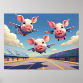 When Pigs Fly Funny Winged Pigs Poster (Voorkant)