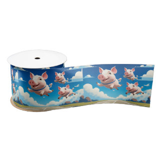 When Pigs Fly Funny Winged Pigs Satijnen Lint