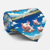 When Pigs Fly Funny Winged Pigs Stropdas (Opgerold)