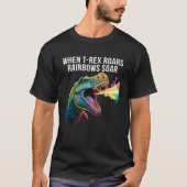 When Rex roars rainbows soar  Dinosaur T-shirt (Voorkant)