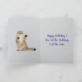 When the Cat Cares.. Just a Little –Funny Birthday Kaart (Binnen)
