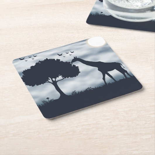 When the Moon Whispers to the Giraffe Kartonnen Onderzetters (Schuin)