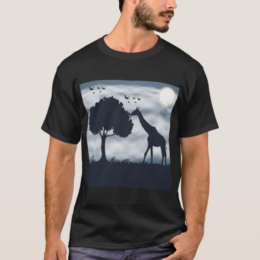 When the Moon Whispers to the Giraffe T-shirt (Voorkant)