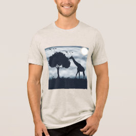 When the Moon Whispers to the Giraffe Tri-Blend Shirt