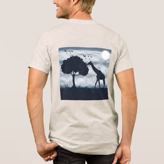 When the Moon Whispers to the Giraffe Tri-Blend Shirt (Achterkant)