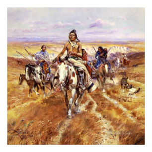 "When the Plains Were His" door Charles M Russell Foto Afdruk