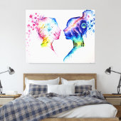 When the spring day meets the winter night canvas afdruk (Insitu (Slaapkamer))