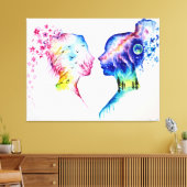 When the spring day meets the winter night canvas afdruk (Insitu (Woonkamer))