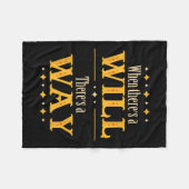 When There's A Will There's A Way Motivational Quo Fleece Deken (Voorkant (Horizontaal))