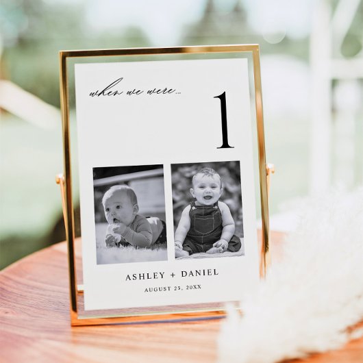 When We Were Age Photo Table Number Kaart