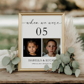 When We Were Age Photo Wedding Table Number Kaart