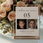 When We Were Age Photo Wedding Table Number Kaart