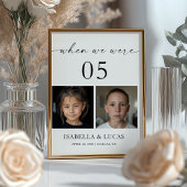 When We Were Age Photo Wedding Table Number Kaart