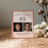 When We Were Age Photo Wedding Table Number Kaart