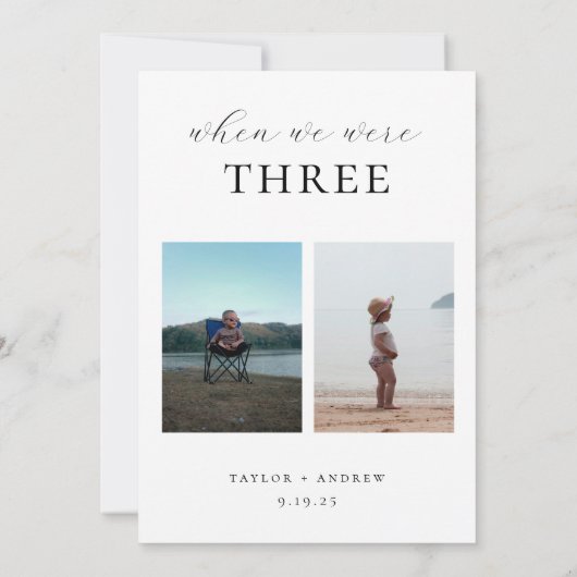 When We Were Photo Wedding Table Number Kaart (Achterkant)