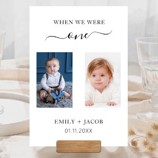 When We Were Wedding Photo Minimalist Wedding Kaart