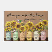 When you enter this house doormat, Sunflower Deurmat (Voorkant)