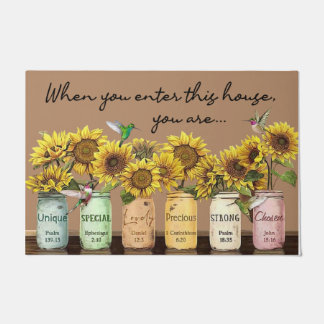 When you enter this house doormat, Sunflower Deurmat