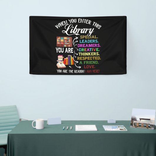 When You Enter This Library Reading Book Worms Spandoek (Beurs)