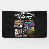 When You Enter This Library Reading Book Worms Spandoek (Horizontaal)