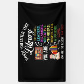 When You Enter This Library Reading Book Worms Spandoek (Verticaal)