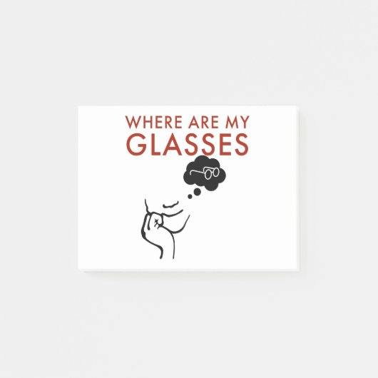 Where Are My Glasses, Funny Teacher I Need Glasses Post-it® Notes (Voorkant)