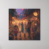 Where Cats Wander and Lanterns Glow Canvas Afdruk (Voorkant)