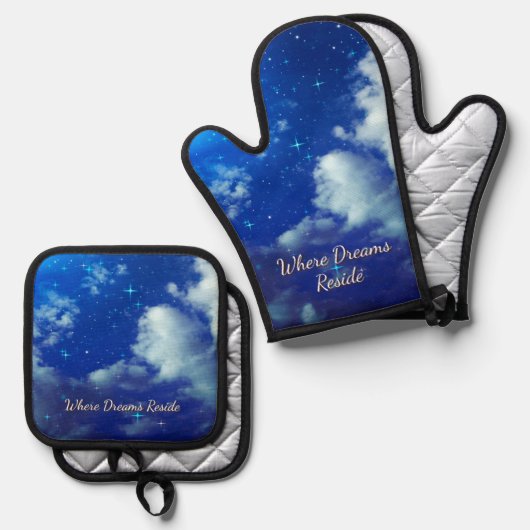 Where Dreams Reside Keukenset | Sterren Ovenwant & Pannenlap Set (Voorkant / Achterkant)