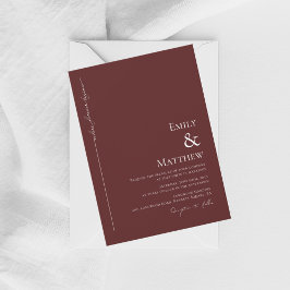 Where Forever Begins Burgundy Wedding Invitation Kaart