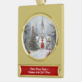 Where Heaven Dwells Christmas at the Lord’s House Verguld Banner Ornament (Links)