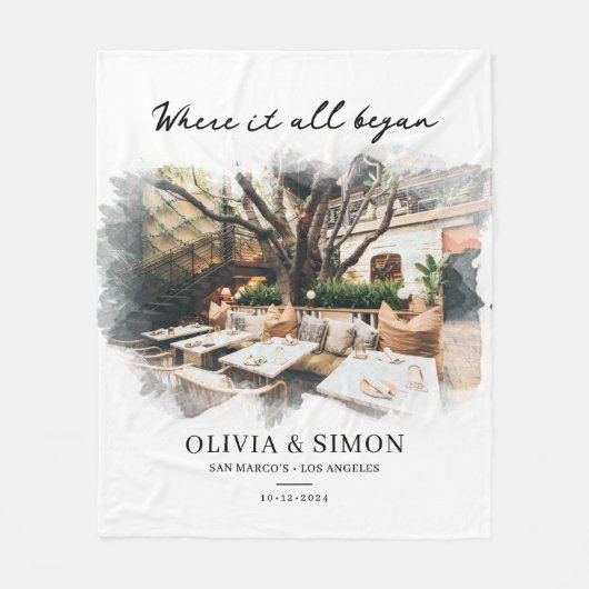 Where It All Began Romantic Couple's Gift Fleece Deken (Voorkant)