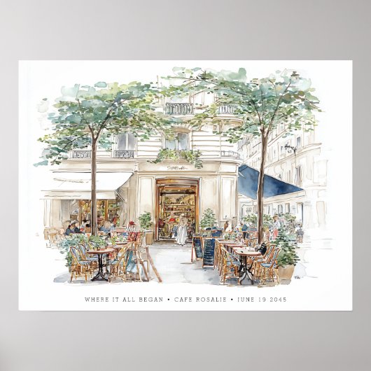 Where It All Began Upload Your Own Location Sketch Poster (Voorkant)