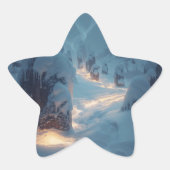 Where Light Wanders in Winter Ster Sticker (Voorkant)