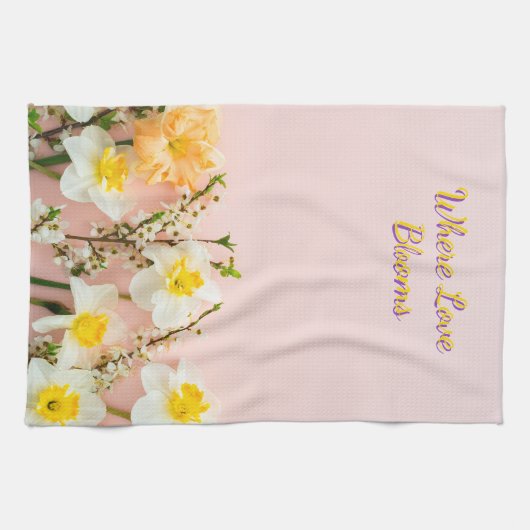Where Love Blooms Kitchen Towel | Spring Romance Theedoek (Horizontaal)