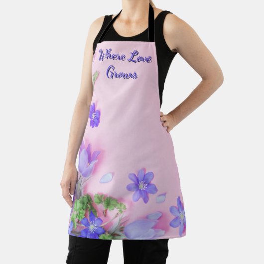 Where Love Grows Apron | Floral Kitchen Apron Schort (Insitu)