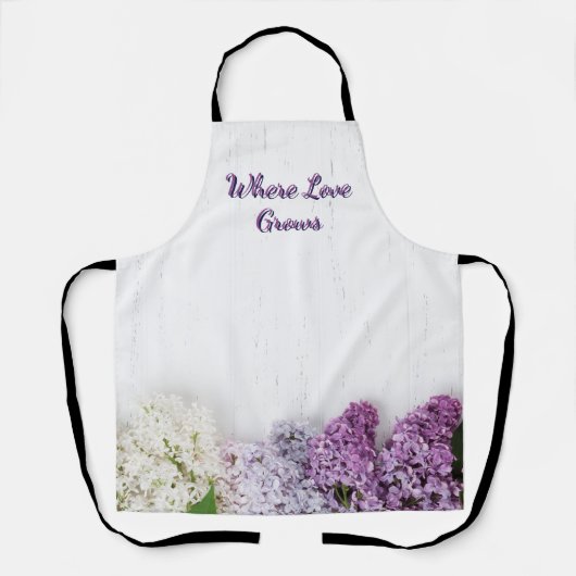 Where Love Grows Apron | Lilac Spring Kitchen  Schort (Voorkant)