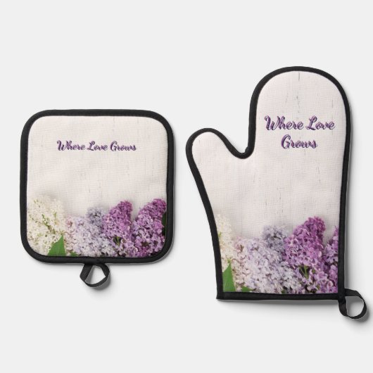 Where Love Grows Kitchen Set | Lilac Oven Mitt (Voorkant)