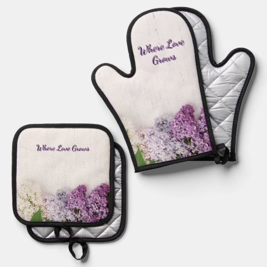 Where Love Grows Kitchen Set | Lilac Oven Mitt (Voorkant / Achterkant)