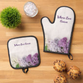 Where Love Grows Kitchen Set | Lilac Oven Mitt (Top down)