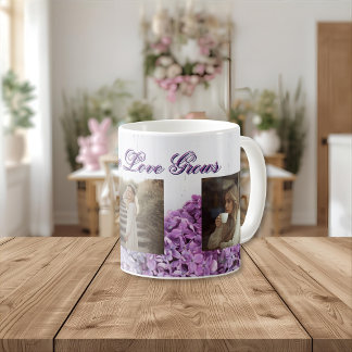 Where Love Grows Mug | Personalized Lilac Photo Mu Koffiemok