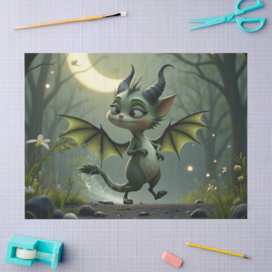 Where moonbeams dance, little mischief awakens. tissuepapier (Craft)