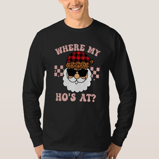 Where My Hos At Groovy Red  2 T-shirt (Voorkant)