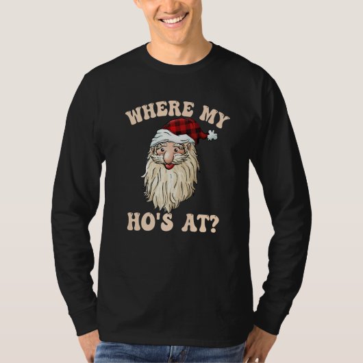 Where My Hos At Groovy Red   T-shirt (Voorkant)