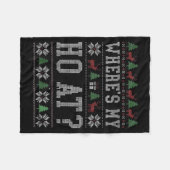 Where My Ho's At Ho Matching Couple Christmas Ugly Fleece Deken (Voorkant (Horizontaal))