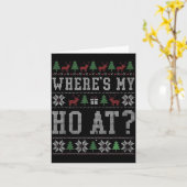 Where My Ho's At Ho Matching Couple Christmas Ugly Kaart (Gele Bloem)