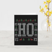 Where My Ho's At Ho Matching Couple Christmas Ugly Kaart (Gele Bloem)