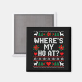 Where My Ho's At Ho Matching Couple Christmas Ugly Magneet (Voorkant / Achterkant)