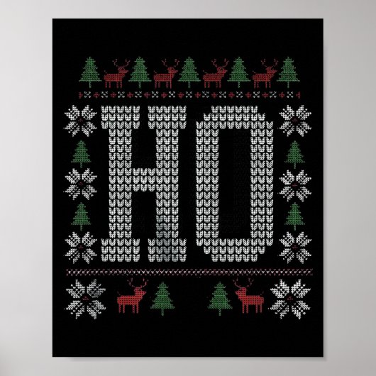 Where My Ho's At Ho Matching Couple Christmas Ugly Poster (Voorkant)