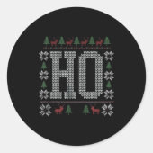 Where My Ho's At Ho Matching Couple Christmas Ugly Ronde Sticker (Voorkant)